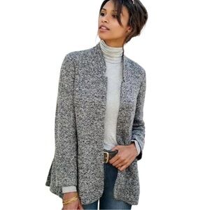 Soft Surroundings St James Gray Knit Open Front Blazer